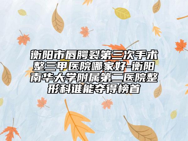 衡阳市唇腭裂第三次手术整三甲医院哪家好-衡阳南华大学附属第二医院整形科谁能夺得榜首