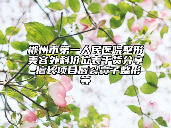 郴州市第一人民医院整形美容外科价位表干货分享-擅长项目唇裂鼻子整形等