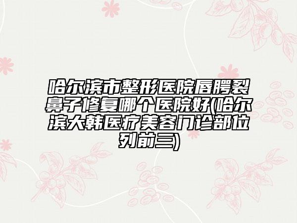 哈尔滨市整形医院唇腭裂鼻子修复哪个医院好(哈尔滨大韩医疗美容门诊部位列前三)