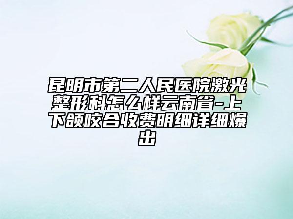 昆明市第二人民医院激光整形科怎么样云南省-上下颌咬合收费明细详细爆出