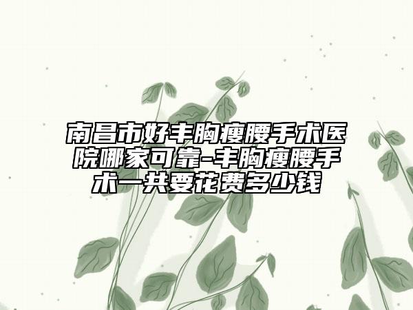 南昌市好丰胸瘦腰手术医院哪家可靠-丰胸瘦腰手术一共要花费多少钱