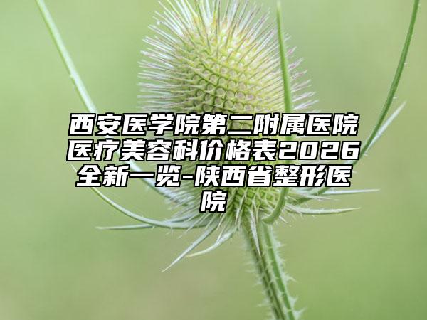 西安医学院第二附属医院医疗美容科价格表2026全新一览-陕西省整形医院