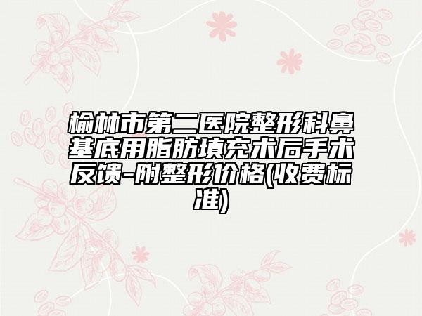 榆林市第二医院整形科鼻基底用脂肪填充术后手术反馈-附整形价格(收费标准)