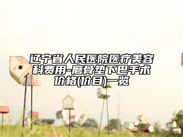 辽宁省人民医院医疗美容科费用-磨骨垫下巴手术价格(价目)一览