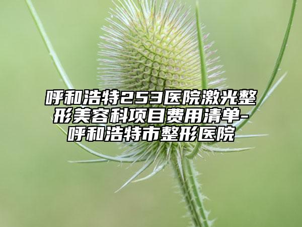 呼和浩特253医院激光整形美容科项目费用清单-呼和浩特市整形医院