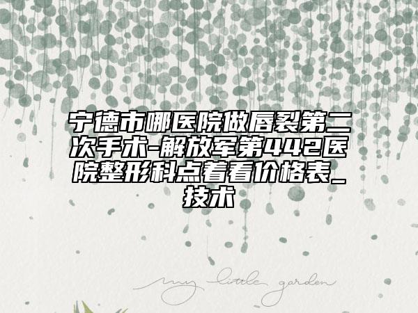 宁德市哪医院做唇裂第二次手术-解放军第442医院整形科点着看价格表_技术