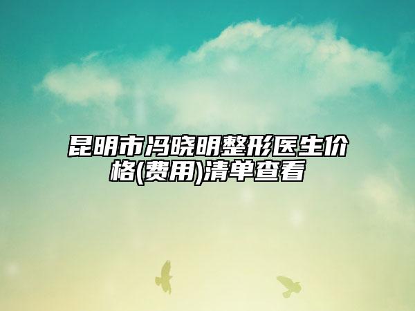 昆明市冯晓明整形医生价格(费用)清单查看