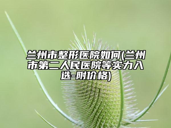 兰州市整形医院如何(兰州市第二人民医院等实力入选-附价格)