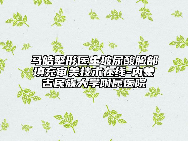 马皓整形医生玻尿酸脸部填充审美技术在线-内蒙古民族大学附属医院