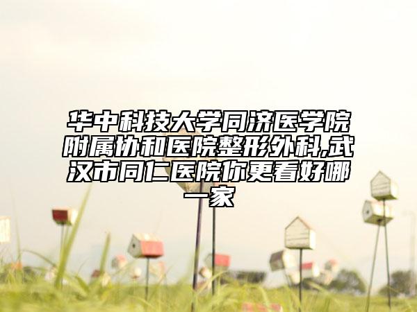 华中科技大学同济医学院附属协和医院整形外科,武汉市同仁医院你更看好哪一家