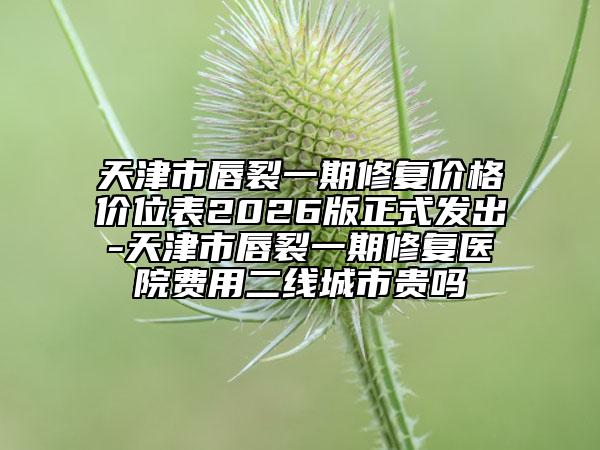 天津市唇裂一期修复价格价位表2026版正式发出-天津市唇裂一期修复医院费用二线城市贵吗