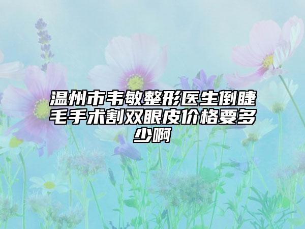 温州市韦敏整形医生倒睫毛手术割双眼皮价格要多少啊