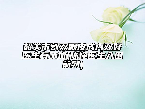 韶关市割双眼皮成内双好医生有哪位(陈铮医生入围前列)