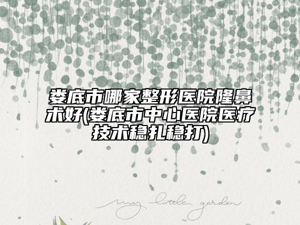 娄底市哪家整形医院隆鼻术好(娄底市中心医院医疗技术稳扎稳打)