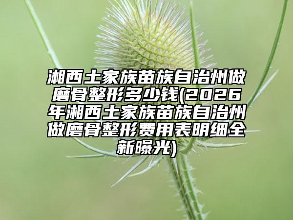 湘西土家族苗族自治州做磨骨整形多少钱(2026年湘西土家族苗族自治州做磨骨整形费用表明细全新曝光)