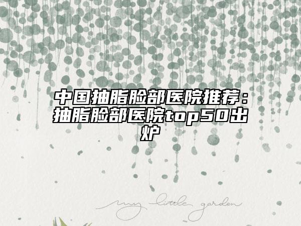 中国抽脂脸部医院推荐：抽脂脸部医院top50出炉