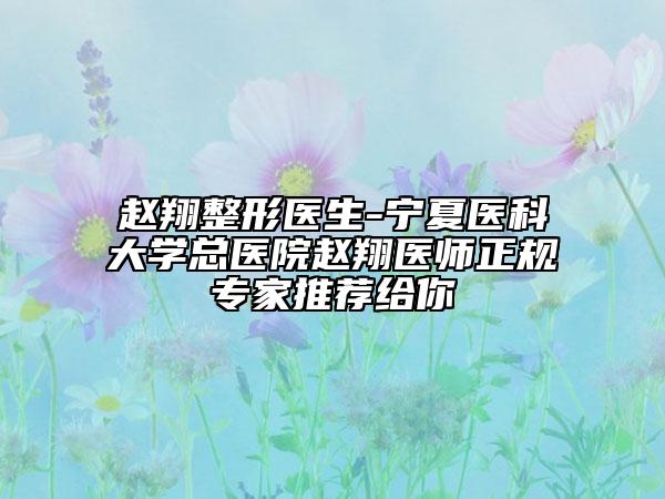 赵翔整形医生-宁夏医科大学总医院赵翔医师正规专家推荐给你