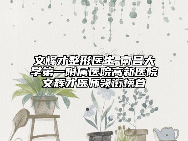 文辉才整形医生-南昌大学第一附属医院高新医院文辉才医师领衔榜首