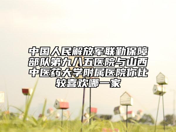 中国人民解放军联勤保障部队第九八五医院与山西中医药大学附属医院你比较喜欢哪一家
