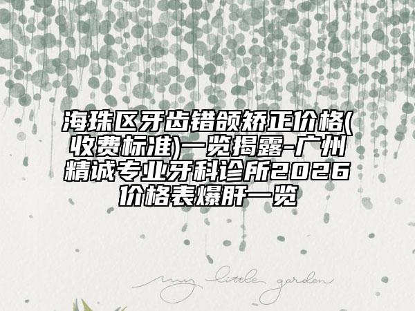 海珠区牙齿错颌矫正价格(收费标准)一览揭露-广州精诚专业牙科诊所2026价格表爆肝一览