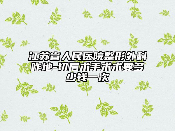 江苏省人民医院整形外科咋地-切眉术手术术要多少钱一次