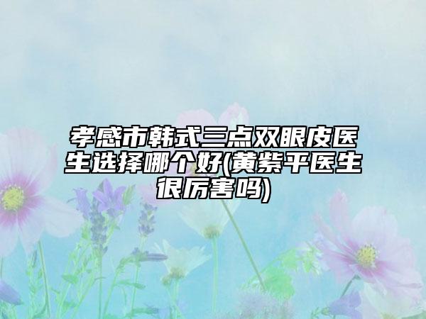 孝感市韩式三点双眼皮医生选择哪个好(黄紫平医生很厉害吗)