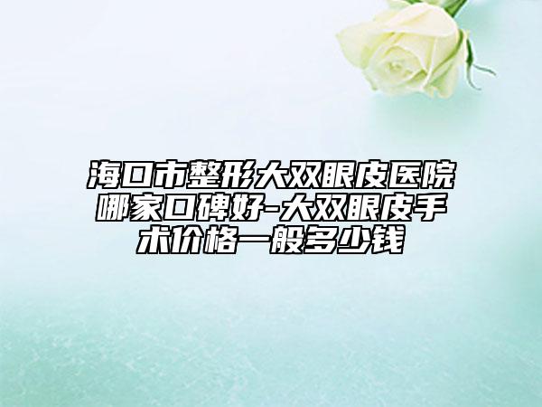 海口市整形大双眼皮医院哪家口碑好-大双眼皮手术价格一般多少钱