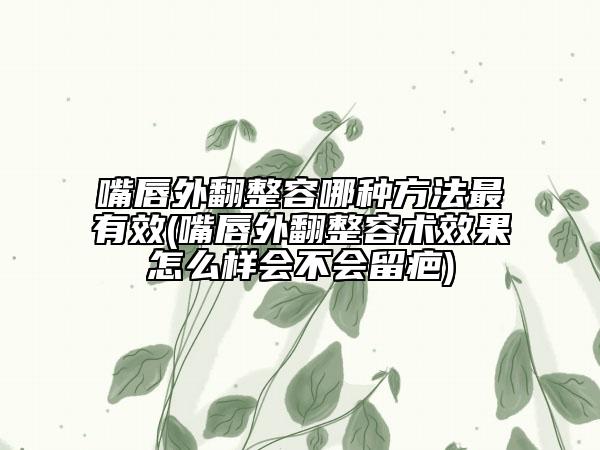 嘴唇外翻整容哪种方法最有效(嘴唇外翻整容术效果怎么样会不会留疤)