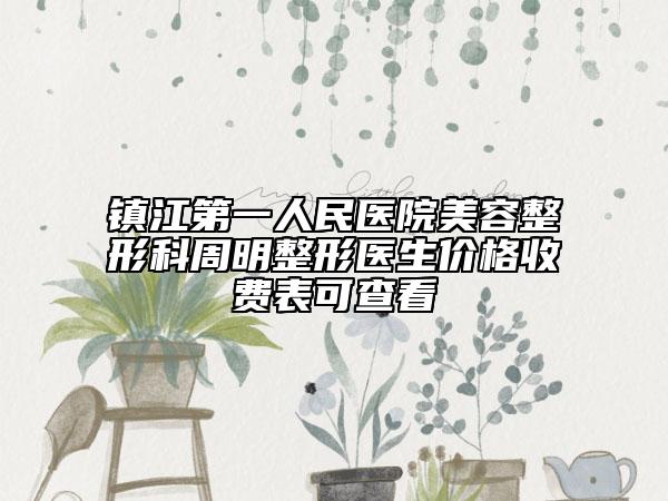 镇江第一人民医院美容整形科周明整形医生价格收费表可查看