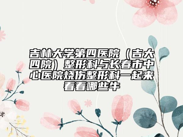 吉林大学第四医院（吉大四院）整形科与长春市中心医院烧伤整形科一起来看看哪些牛