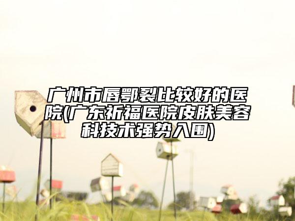 广州市唇鄂裂比较好的医院(广东祈福医院皮肤美容科技术强势入围)