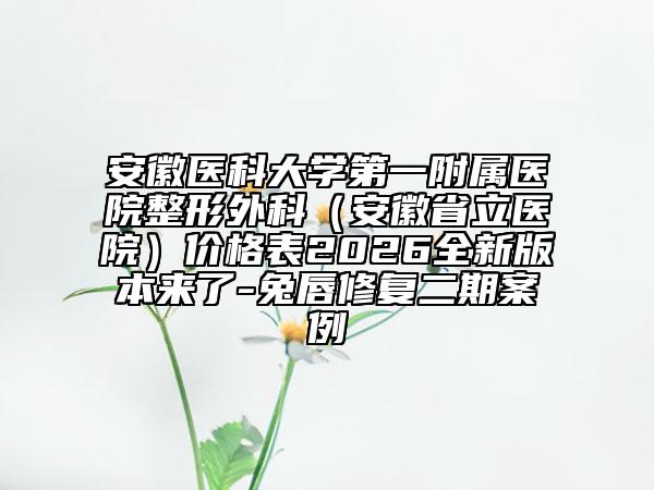 安徽医科大学第一附属医院整形外科（安徽省立医院）价格表2026全新版本来了-兔唇修复二期案例