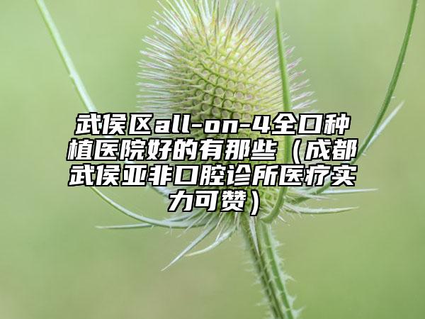 武侯区all-on-4全口种植医院好的有那些（成都武侯亚非口腔诊所医疗实力可赞）