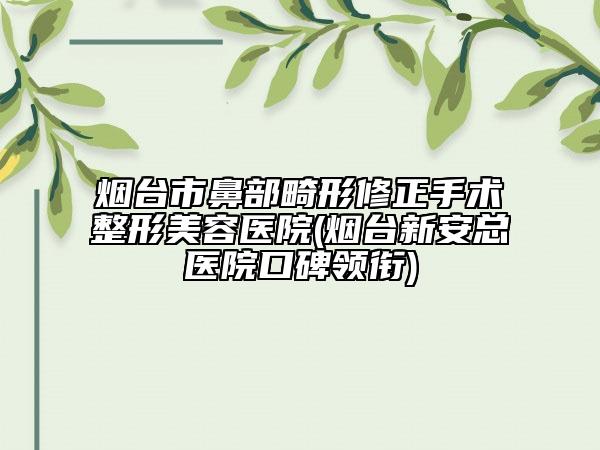 烟台市鼻部畸形修正手术整形美容医院(烟台新安总医院口碑领衔)