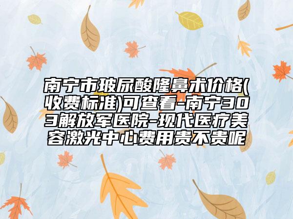 南宁市玻尿酸隆鼻术价格(收费标准)可查看-南宁303解放军医院-现代医疗美容激光中心费用贵不贵呢