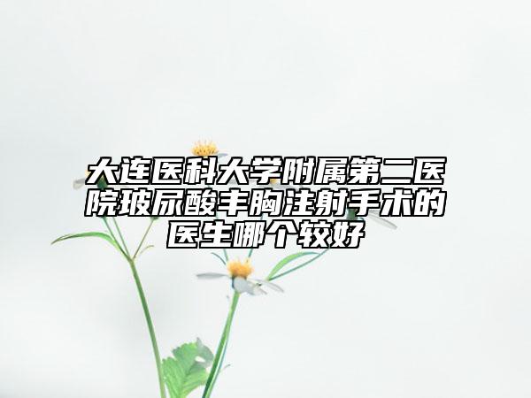 大连医科大学附属第二医院玻尿酸丰胸注射手术的医生哪个较好