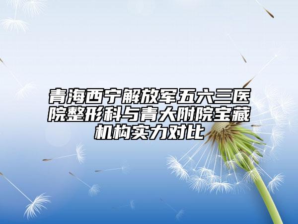 青海西宁解放军五六三医院整形科与青大附院宝藏机构实力对比