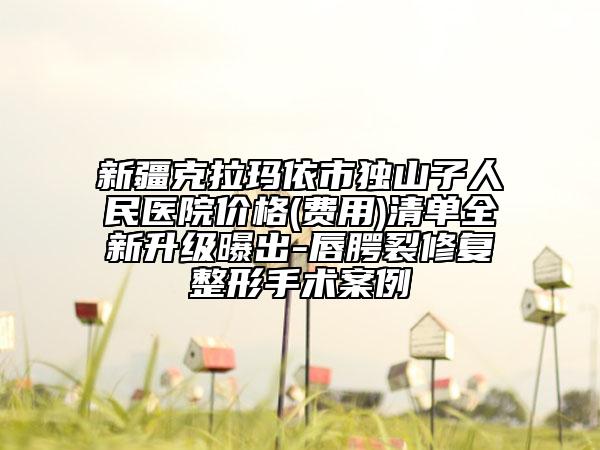 新疆克拉玛依市独山子人民医院价格(费用)清单全新升级曝出-唇腭裂修复整形手术案例