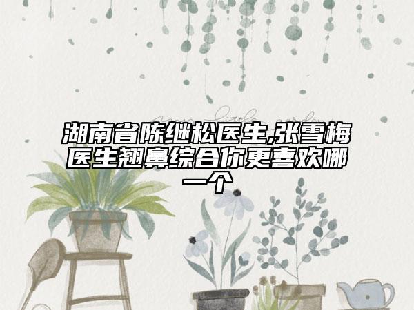 湖南省陈继松医生,张雪梅医生翘鼻综合你更喜欢哪一个