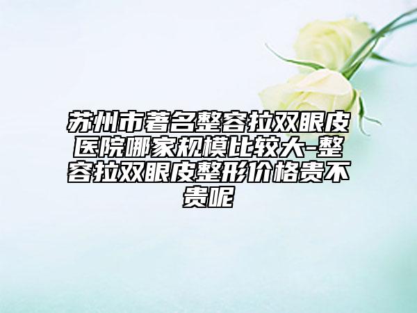 苏州市著名整容拉双眼皮医院哪家规模比较大-整容拉双眼皮整形价格贵不贵呢