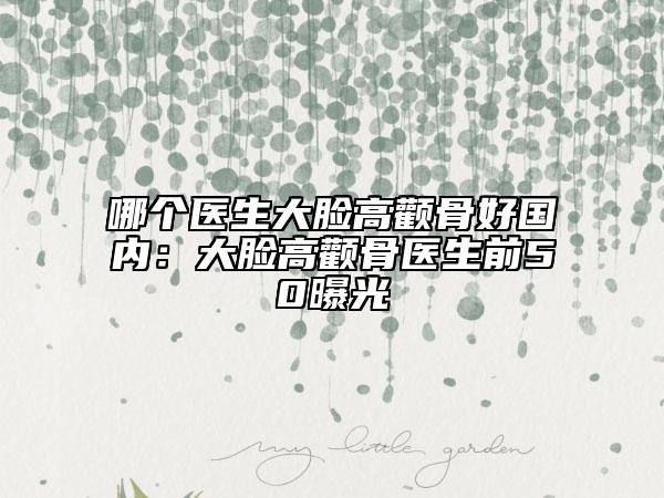 哪个医生大脸高颧骨好国内：大脸高颧骨医生前50曝光