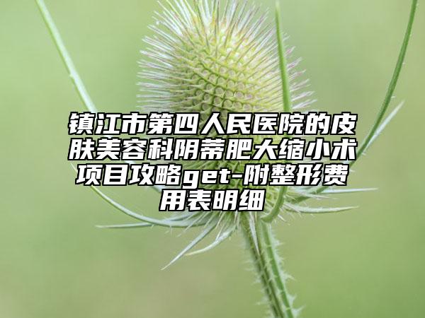 镇江市第四人民医院的皮肤美容科阴蒂肥大缩小术项目攻略get-附整形费用表明细