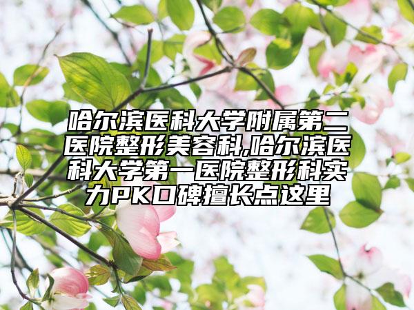 哈尔滨医科大学附属第二医院整形美容科,哈尔滨医科大学第一医院整形科实力PK口碑擅长点这里