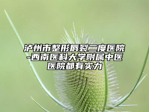 泸州市整形唇裂二度医院-西南医科大学附属中医医院都有实力
