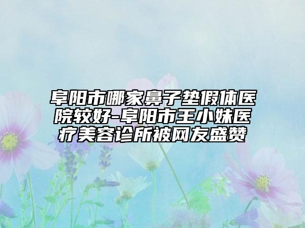 阜阳市哪家鼻子垫假体医院较好-阜阳市王小妹医疗美容诊所被网友盛赞