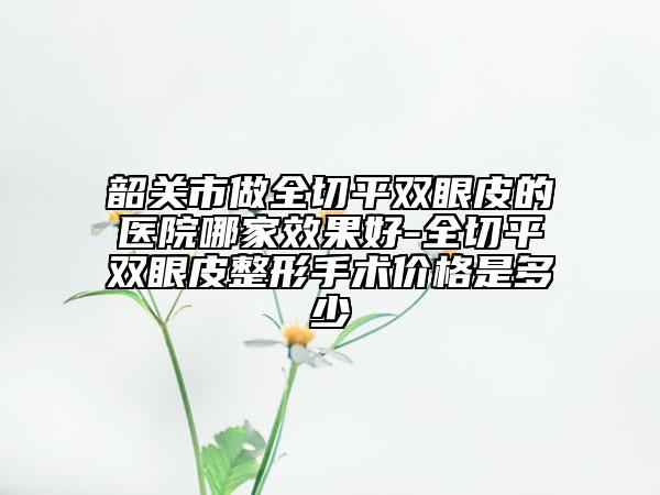 韶关市做全切平双眼皮的医院哪家效果好-全切平双眼皮整形手术价格是多少