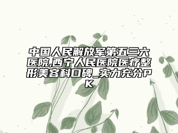 中国人民解放军第五三六医院,西宁人民医院医疗整形美容科口碑_实力充分PK