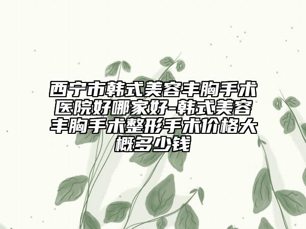 西宁市韩式美容丰胸手术医院好哪家好-韩式美容丰胸手术整形手术价格大概多少钱