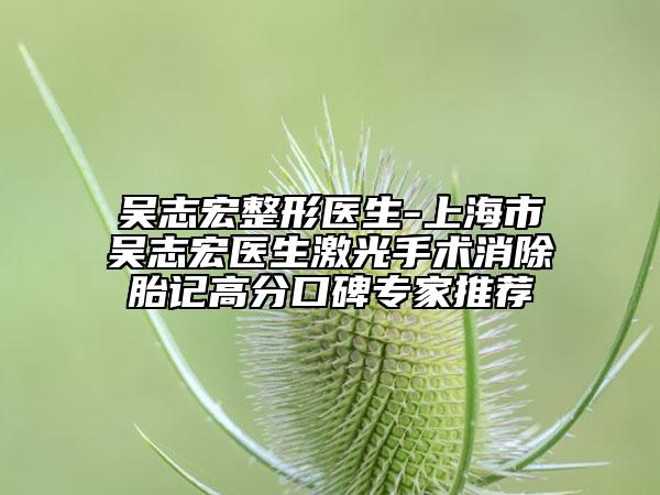吴志宏整形医生-上海市吴志宏医生激光手术消除胎记高分口碑专家推荐