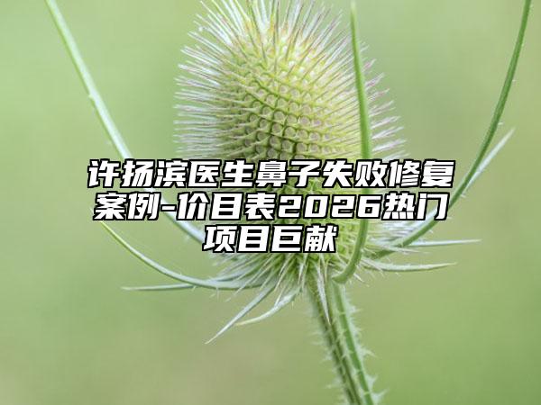 许扬滨医生鼻子失败修复案例-价目表2026热门项目巨献
